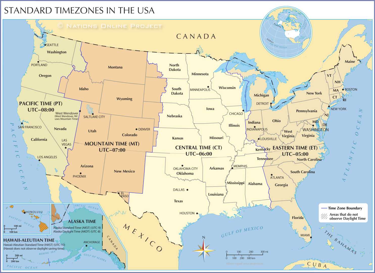 New York City Time Zone Map