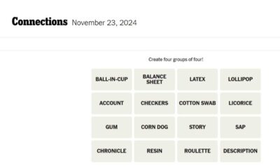 Nyt Connections Puzzle Groups November 23