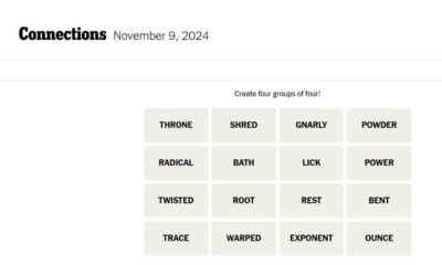Nyt Connections Puzzle November 9 2024