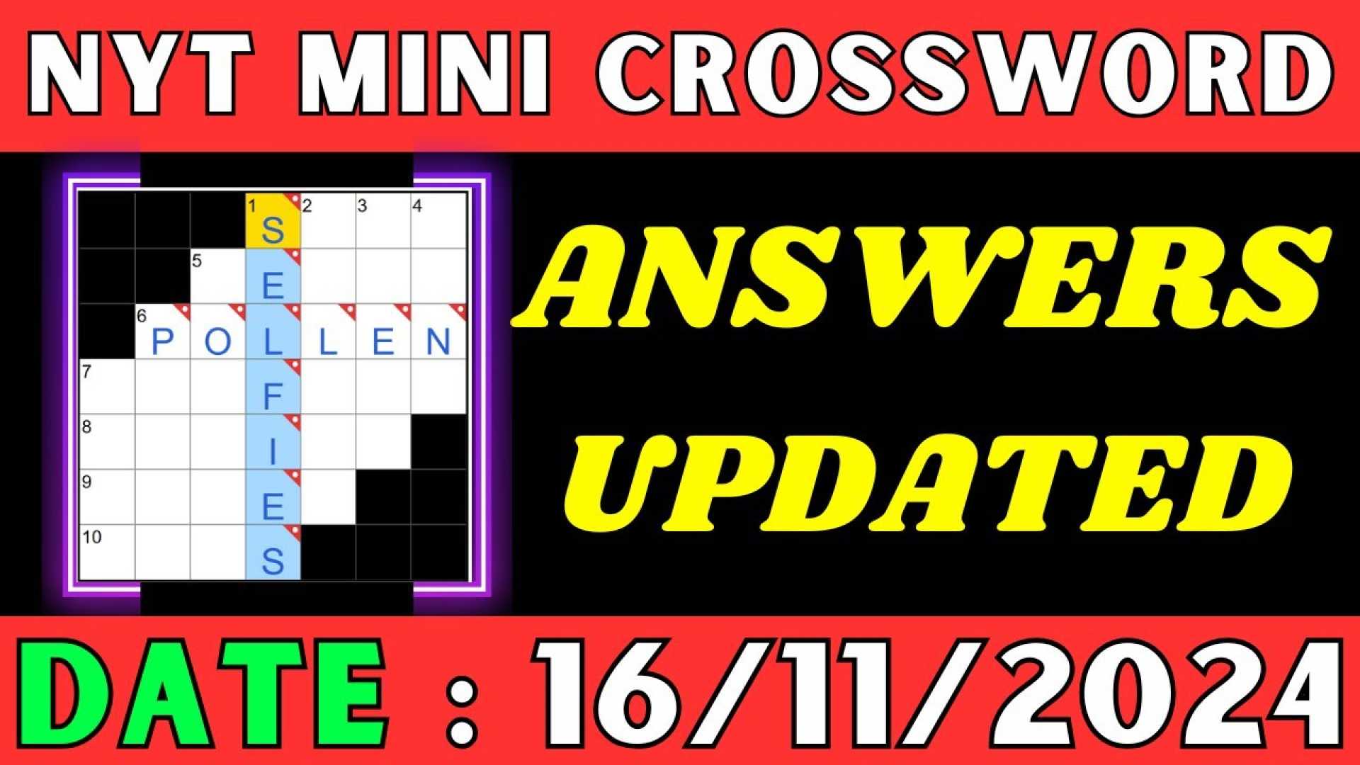 Nyt Mini Crossword November 16 2024