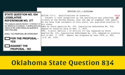 Oklahoma State Questions 833 And 834 Ballot