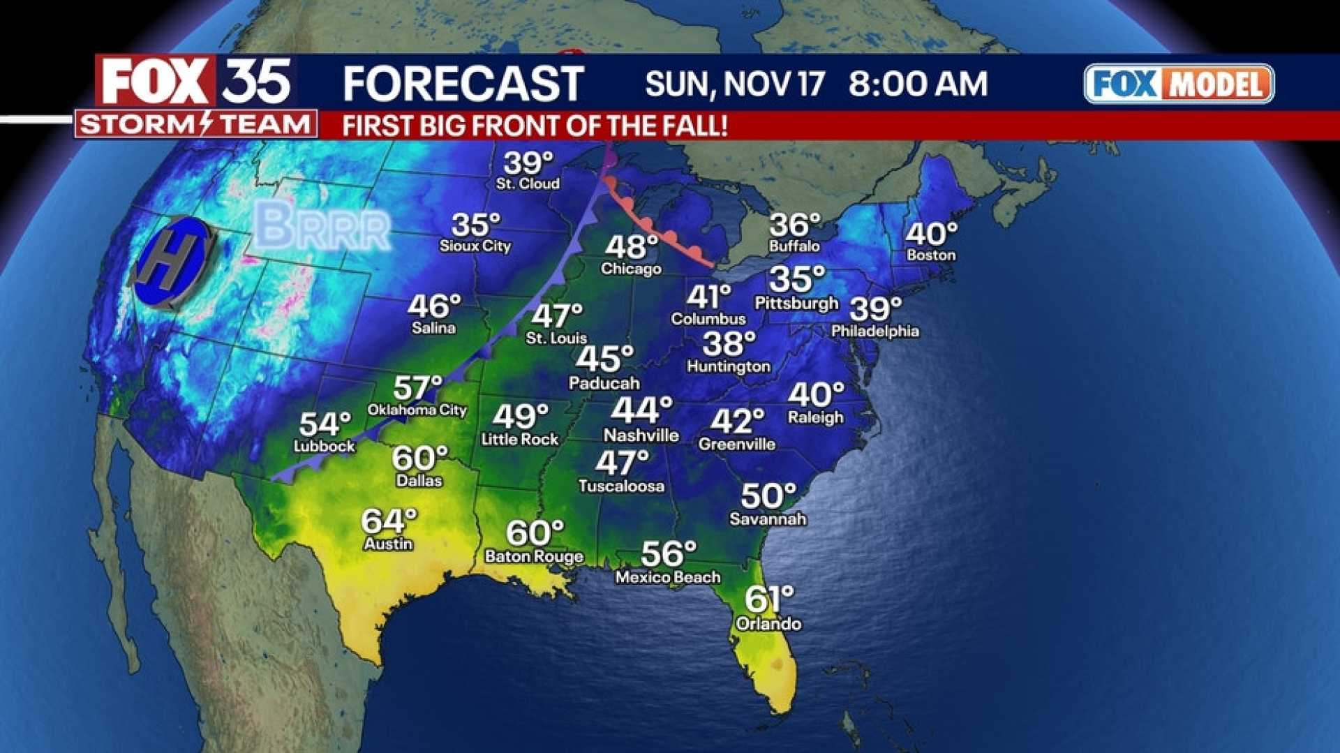 Orlando Weather Forecast Cold Front