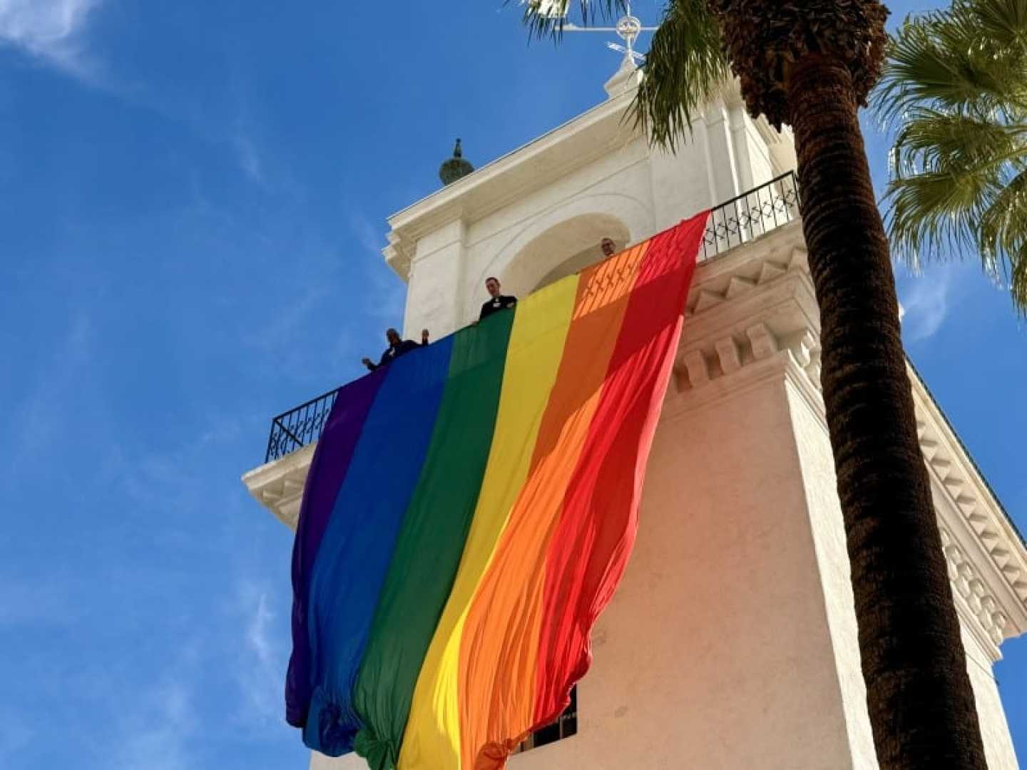 Palm Springs Pride Flag Unfurling And Palm Springs Film Festival