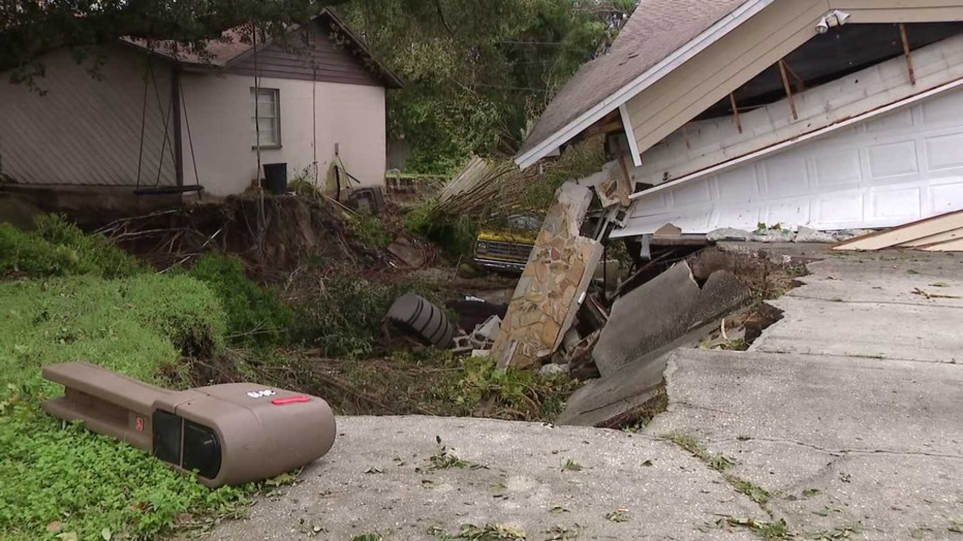 Polk County Sinkhole And Crash Scene