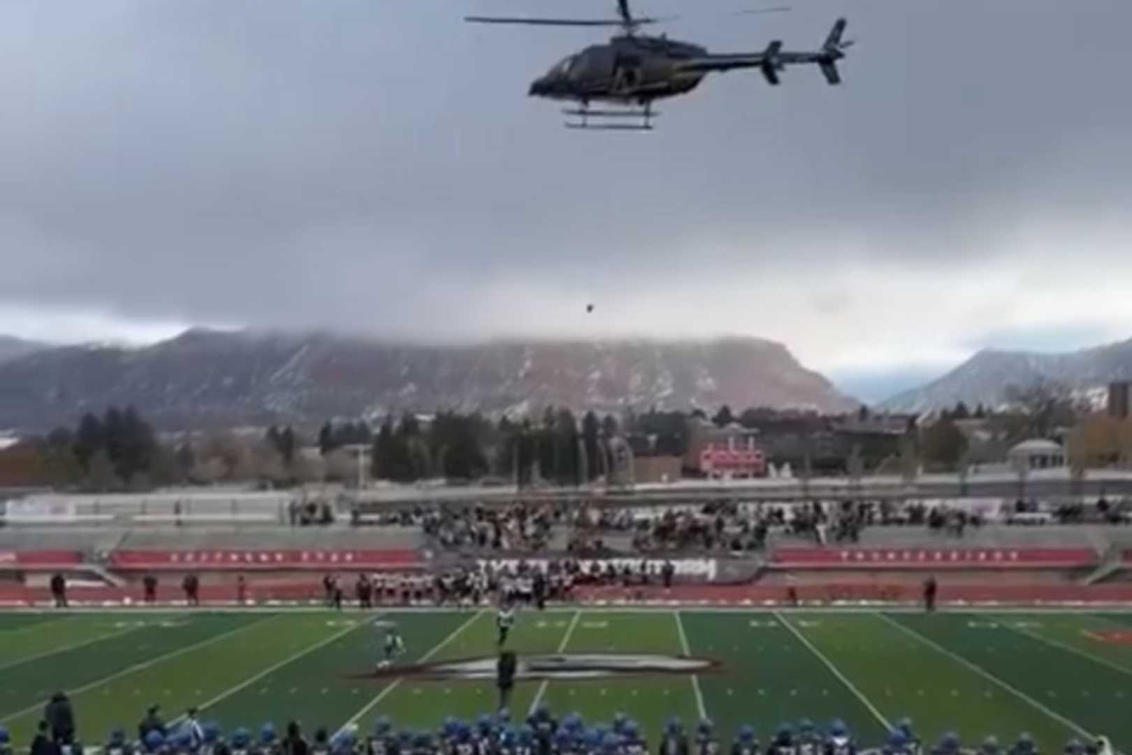 Porter Ellett Helicopter Coin Toss Utah High School Football