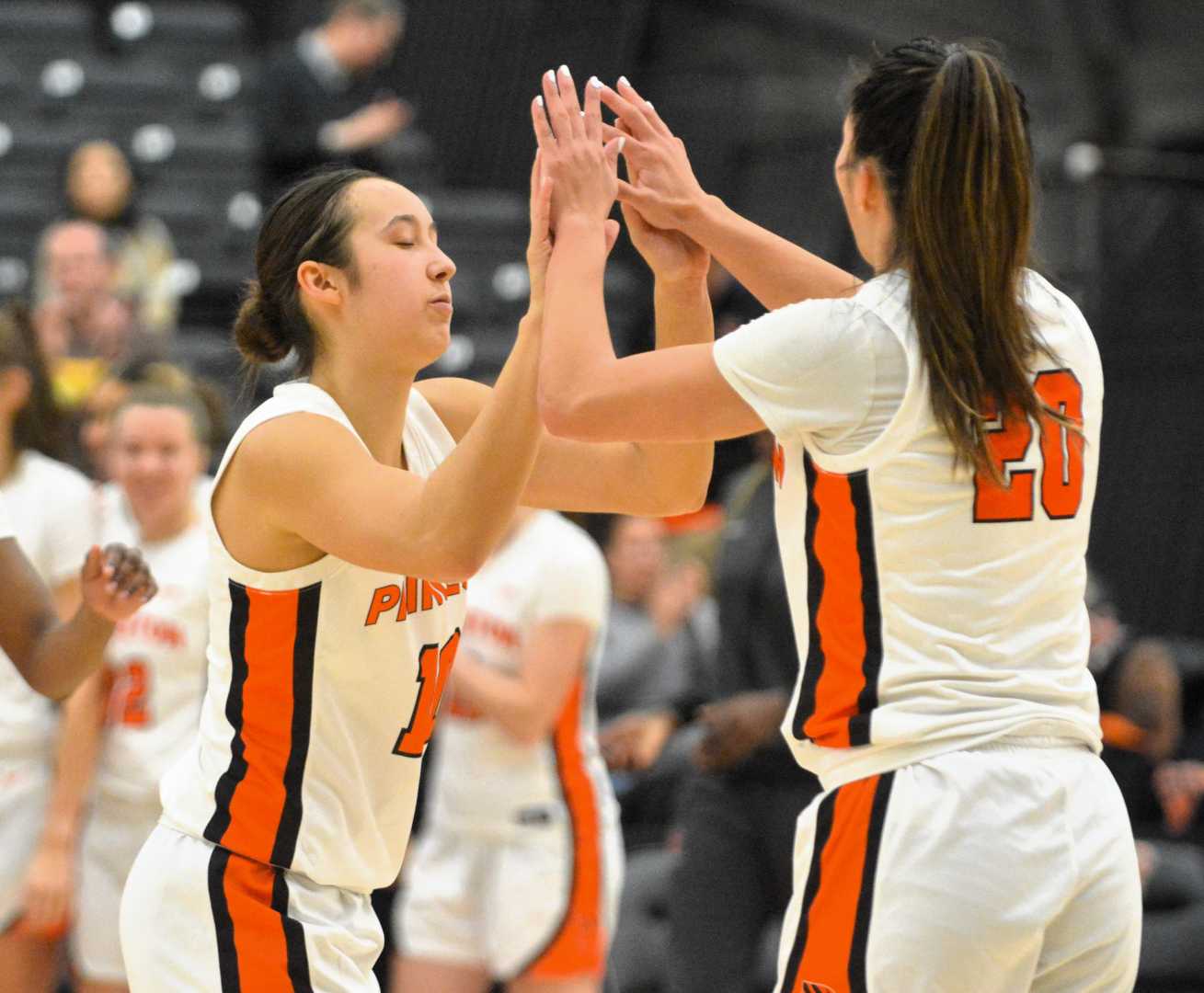 Princeton Women's Basketball Team Celebrating Win Over Seton Hall