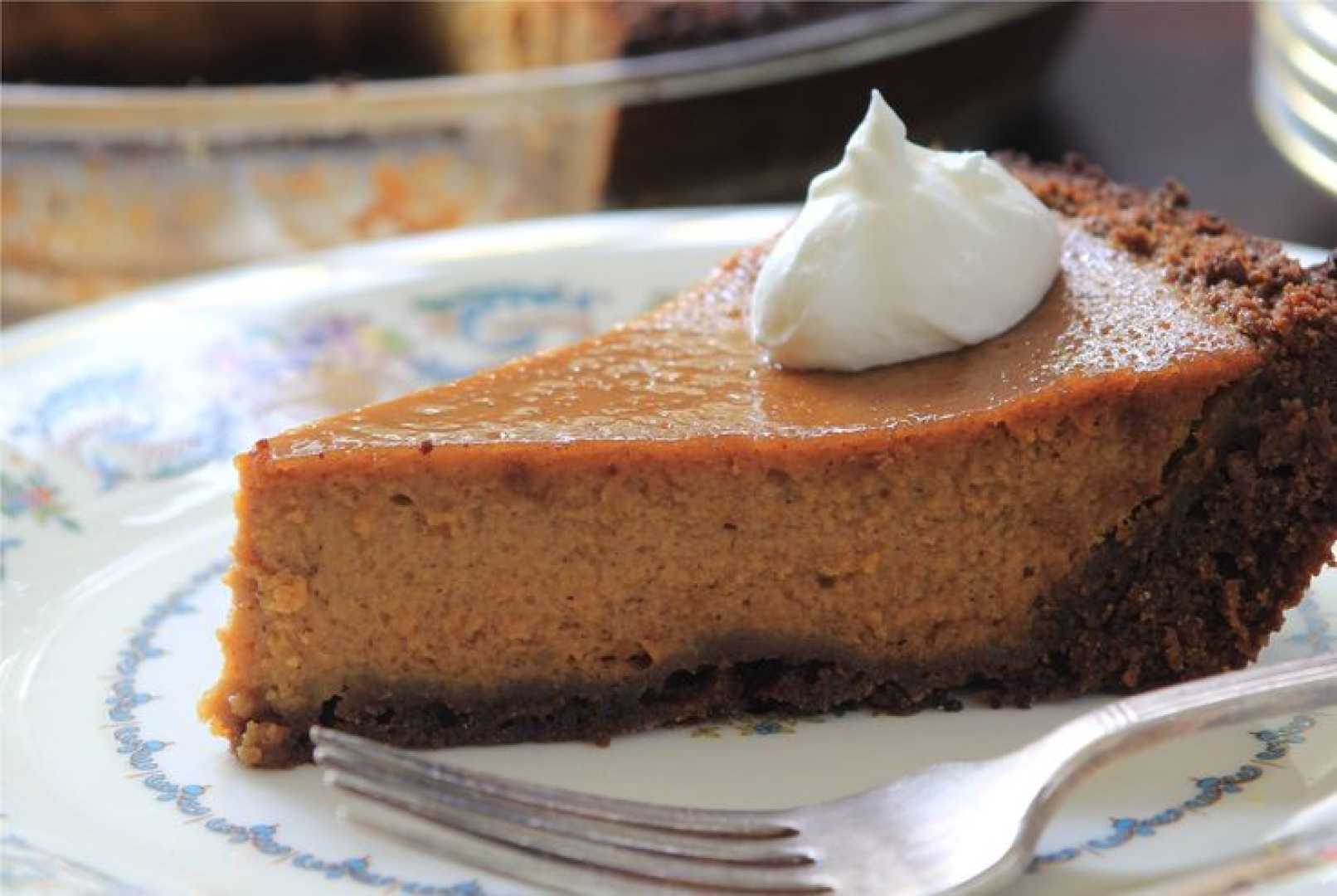 Pumpkin Pie With Gingersnap Crust And Bourbon Whipped Cream