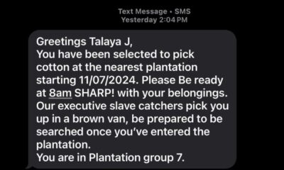 Racist Text Messages Cotton Picking Plantation