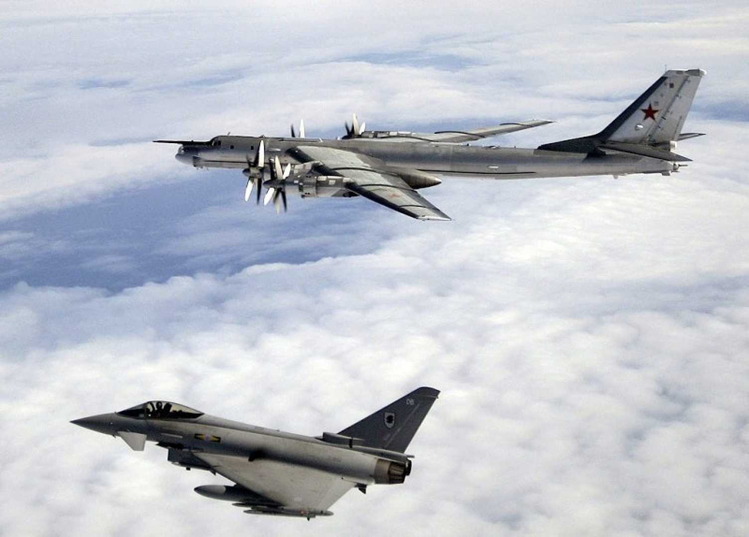 Raf Typhoon Jets Intercepting Russian Bear F Aircraft