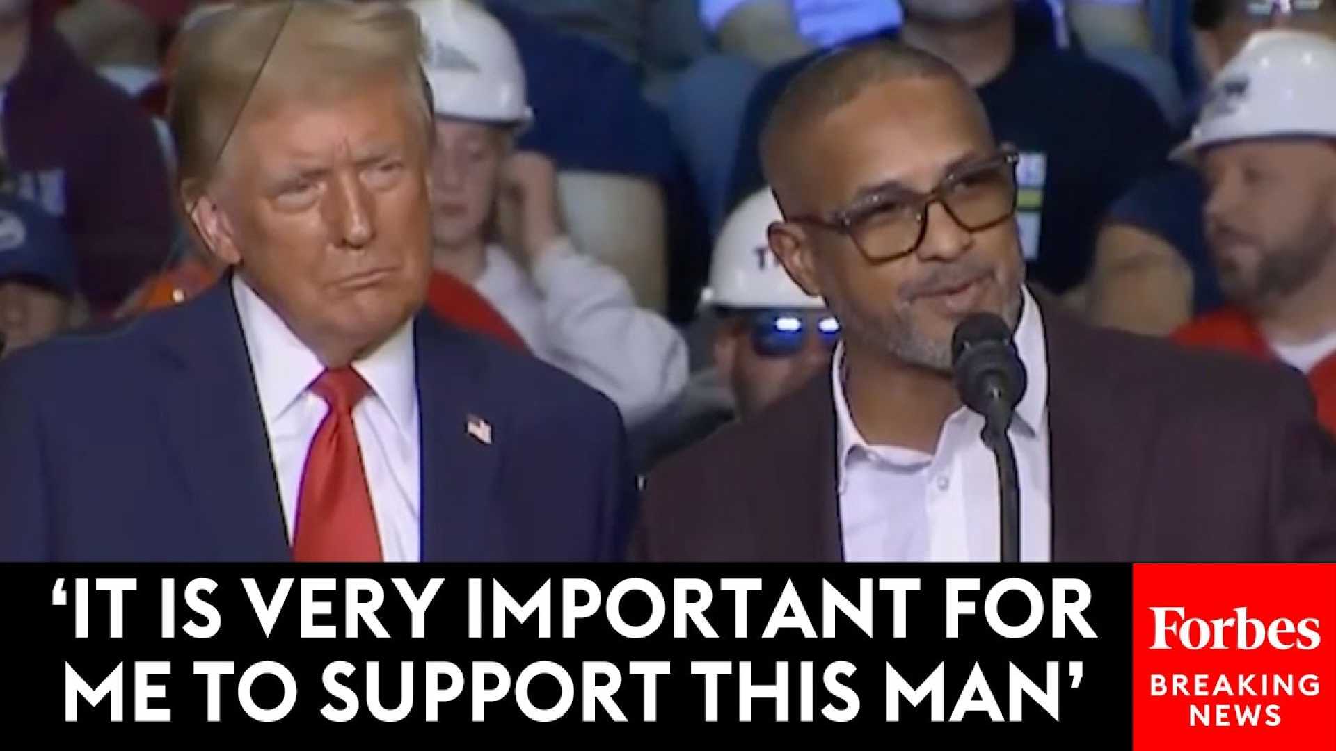 Roberto Clemente Jr. With Donald Trump At A Campaign Rally