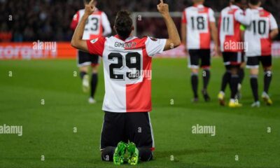 Santiago Giménez Scoring A Goal For Feyenoord