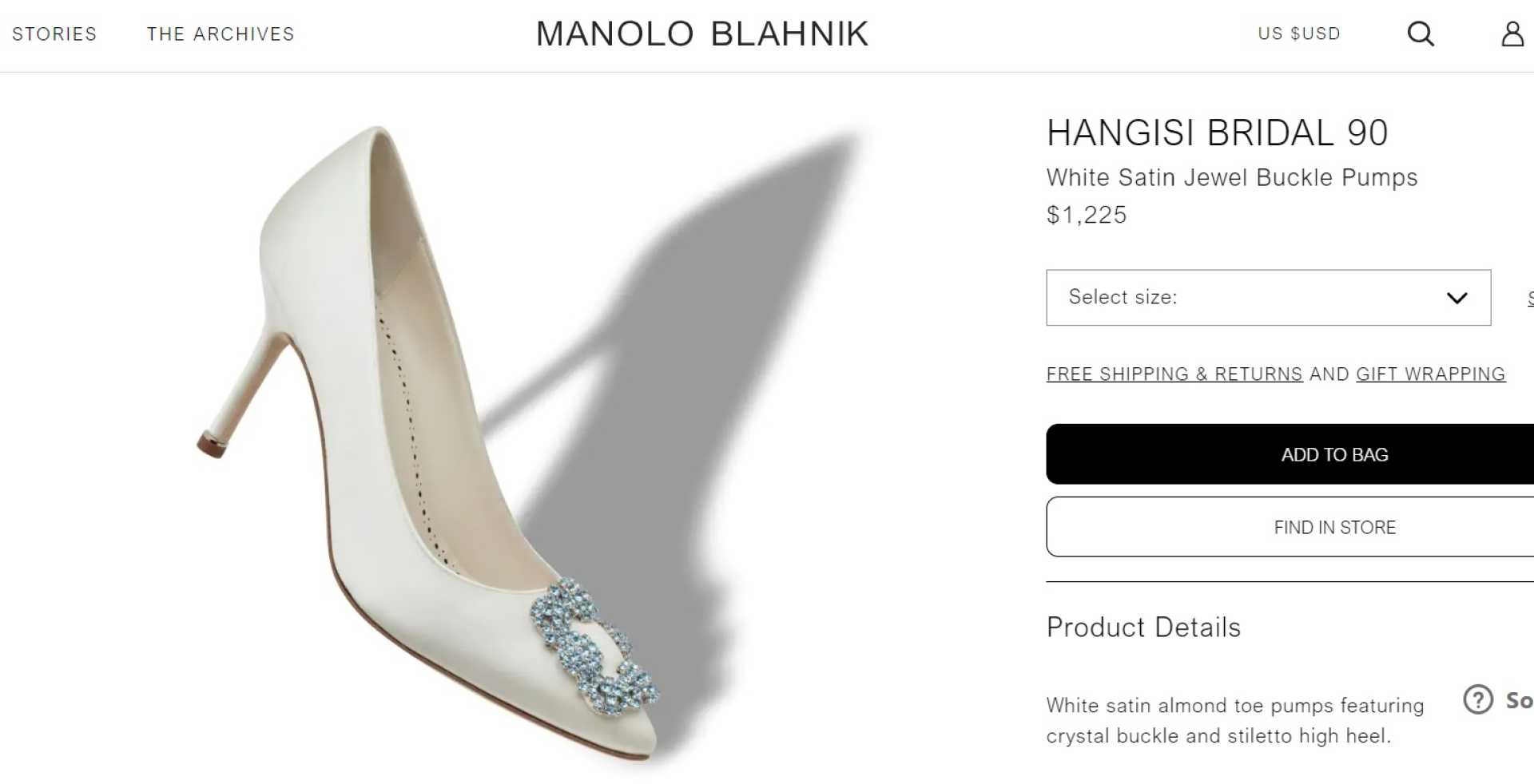 Sofía Castro Manolo Blahnik Hangisi Bridal 90 Shoes