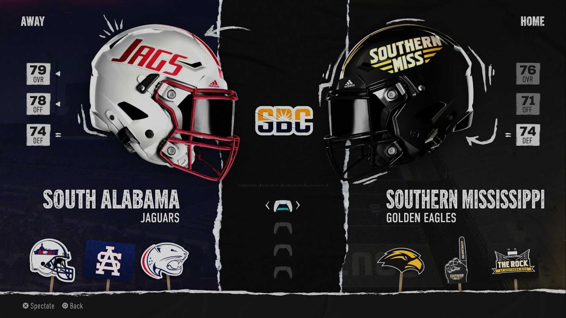 South Alabama Jaguars Vs Southern Miss Golden Eagles Football Game