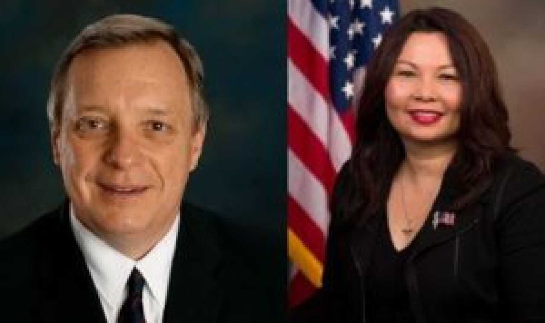 Tammy Duckworth And Dick Durbin Announcing Federal Funding For Road Safety