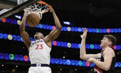 Terance Mann Alley Oop Dunk Clippers Vs Trail Blazers