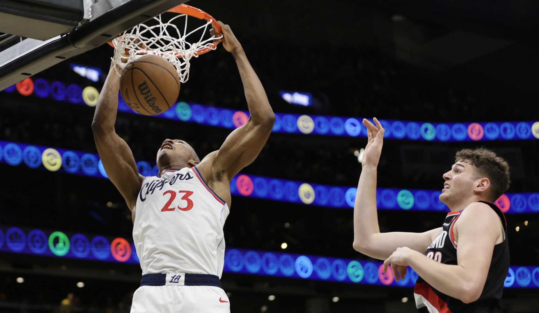 Terance Mann Alley Oop Dunk Clippers Vs Trail Blazers