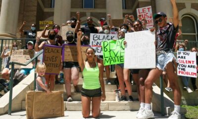 Texas State University Campus Protest And Football Game