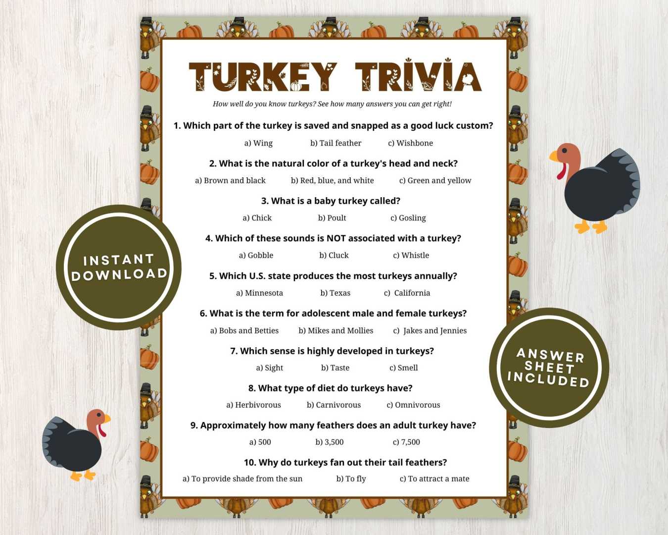 Thanksgiving Trivia Questions