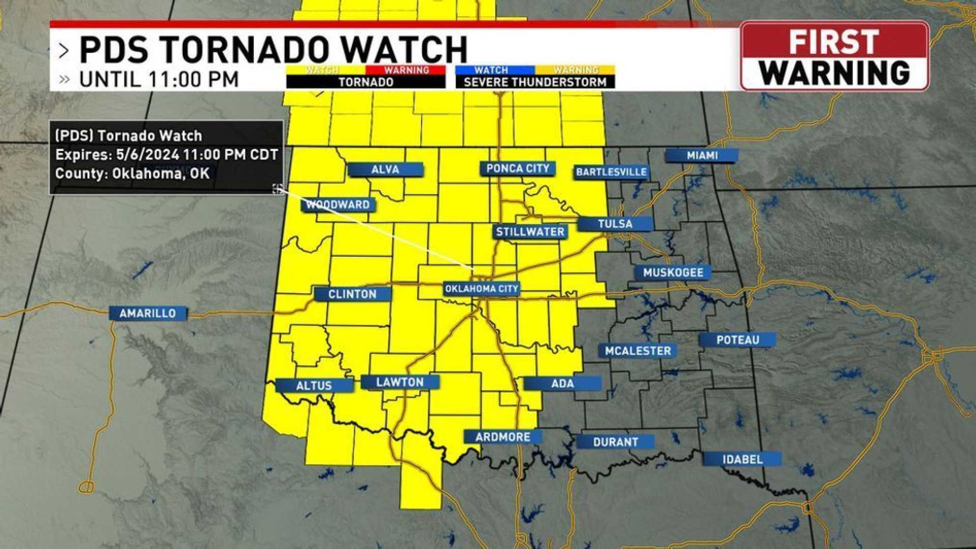 Tornado Watch Oklahoma Severe Weather