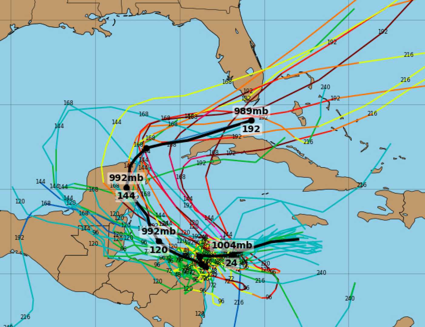 Tropical Storm Sara Track Map