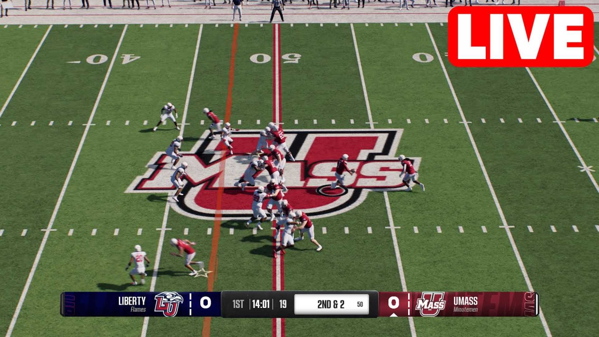 Umass Minutemen Vs Liberty Flames Football Game