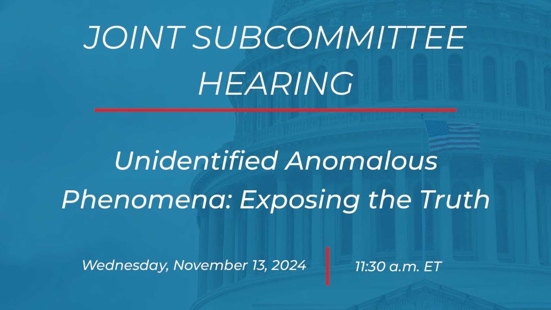 Us Congress Uap Hearing November 13