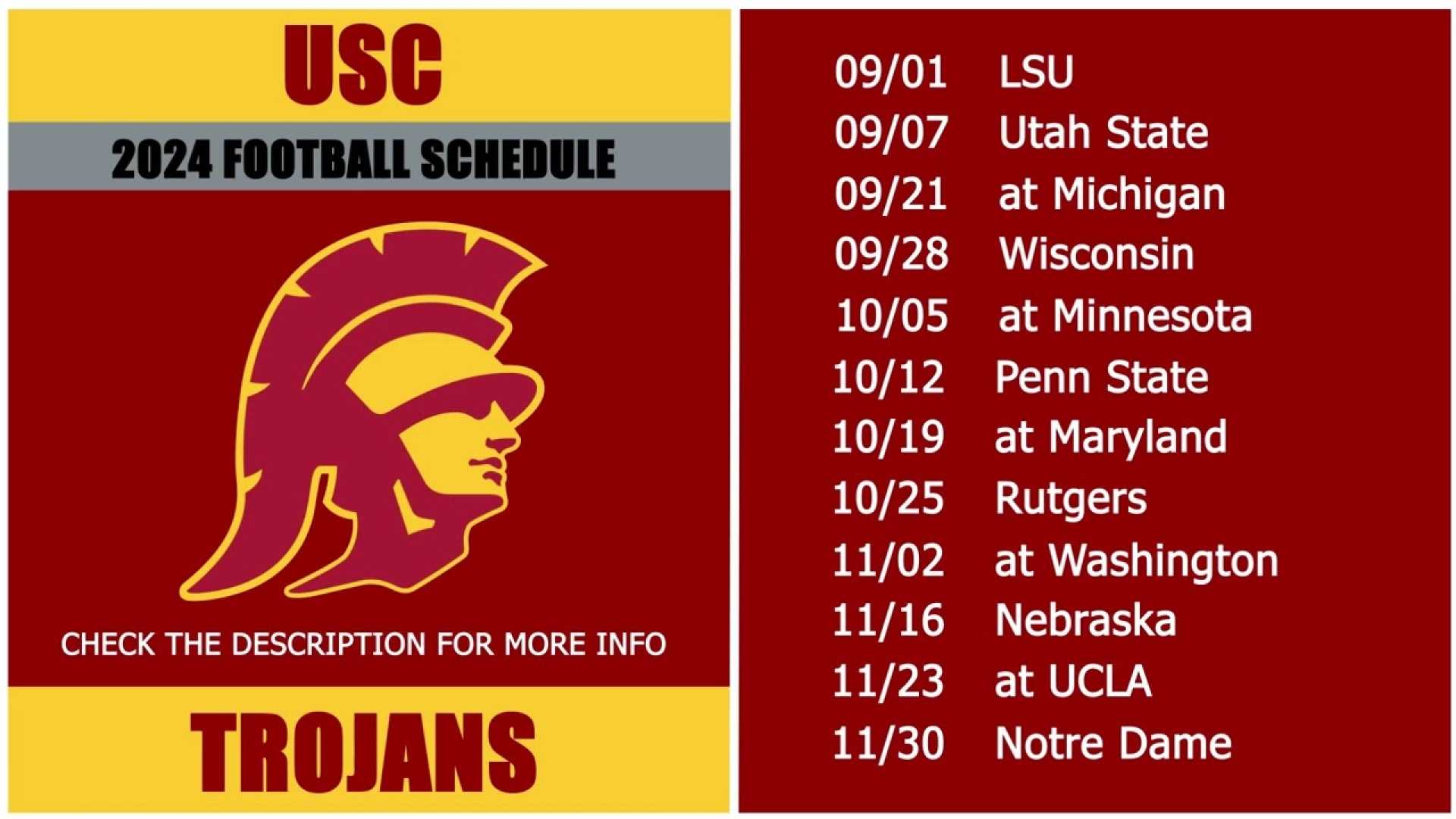 Usc Trojans Football Schedule 2024