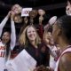 Usc Women's Basketball Team Celebrating 124 39 Win Over Csun