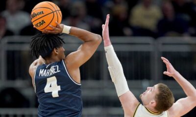 Utah State Men's Basketball Team Celebrating Win Over St. Bonaventure