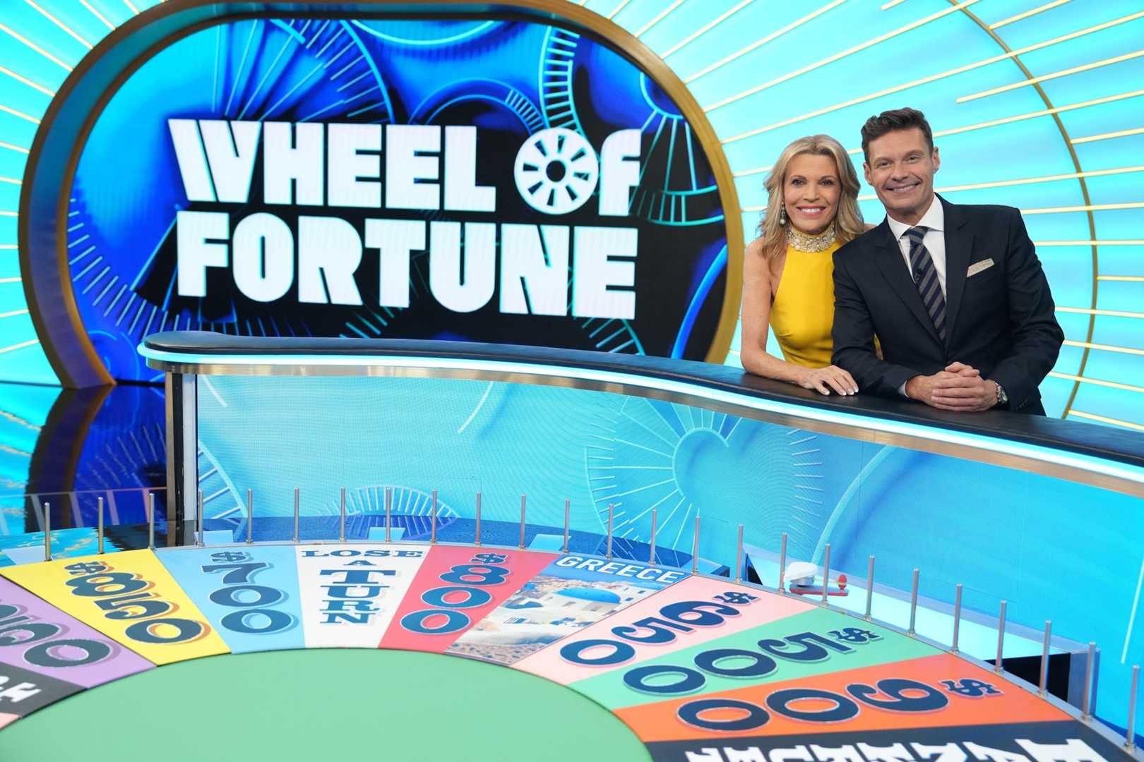 Vanna White And Ryan Seacrest On Wheel Of Fortune Set