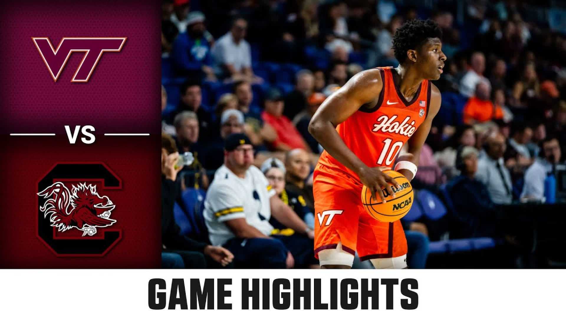 Virginia Tech Vs South Carolina Basketball Game Highlights