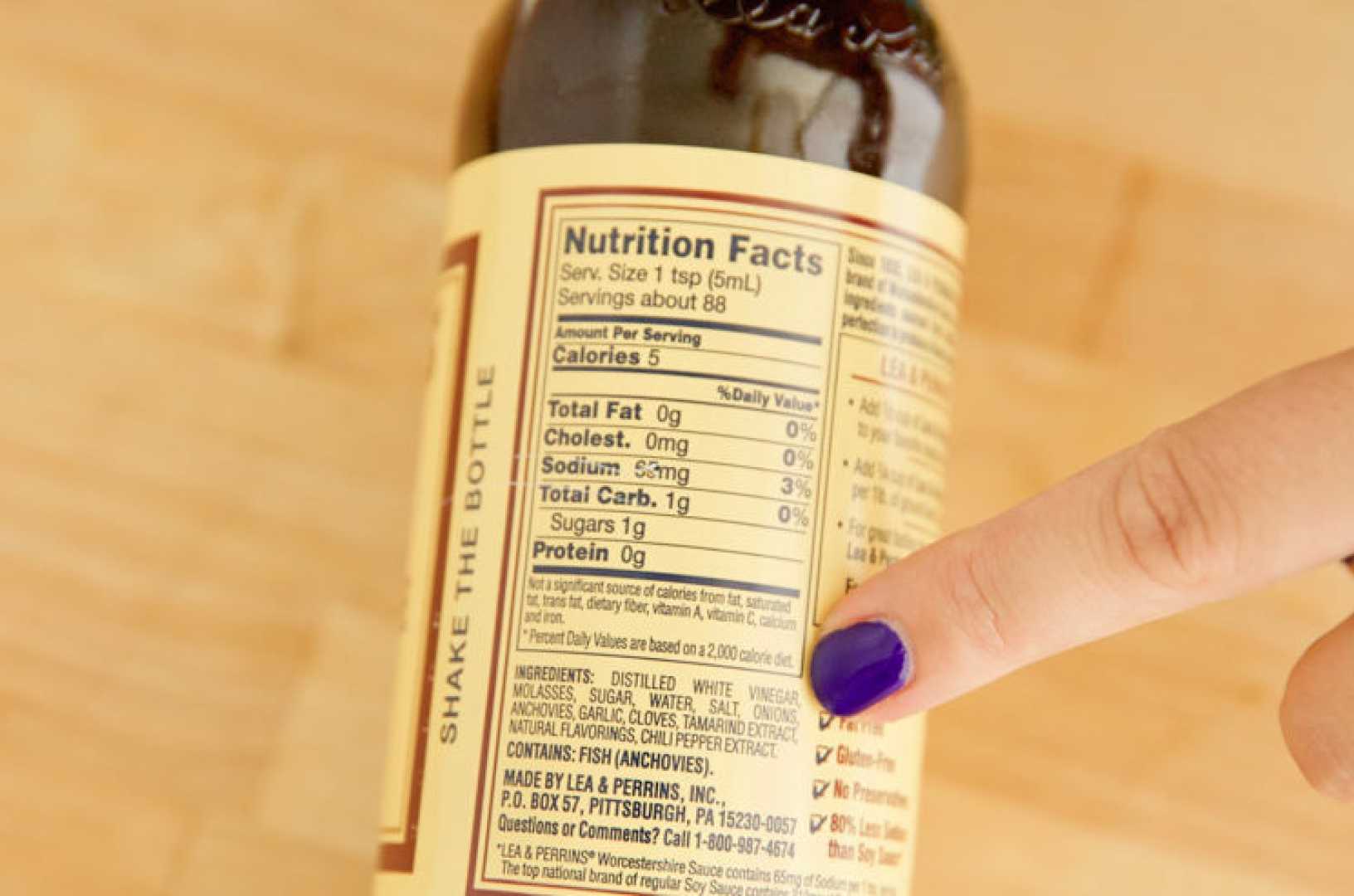 Worcestershire Sauce Bottle And Ingredients