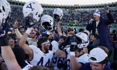 Yale Football Team Celebrating Win