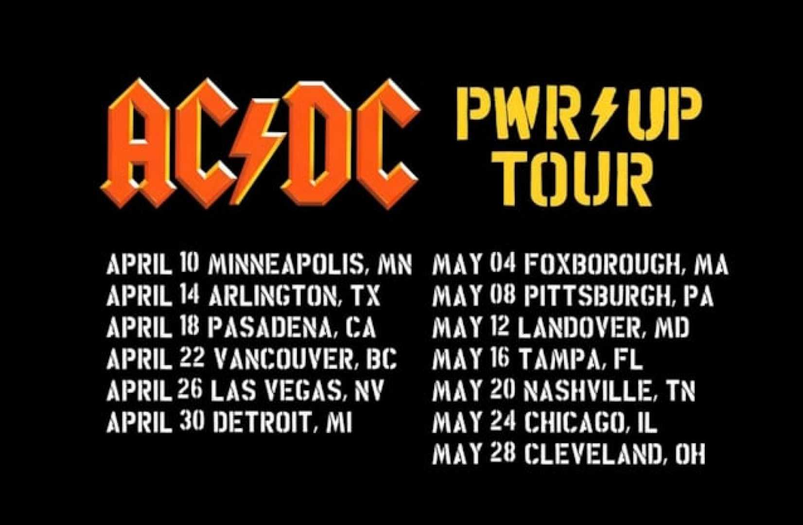 Ac/dc 2025 North American Tour Dates