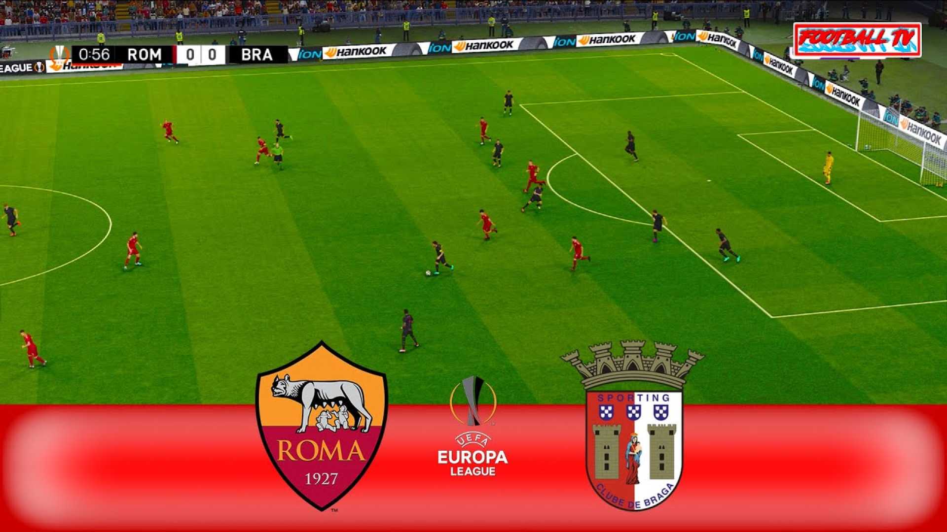 As Roma Vs Sporting Braga Uefa Europa League Match