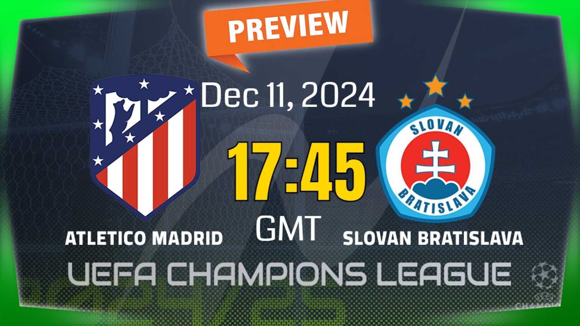 Atlético Madrid Vs Slovan Bratislava Champions League Match