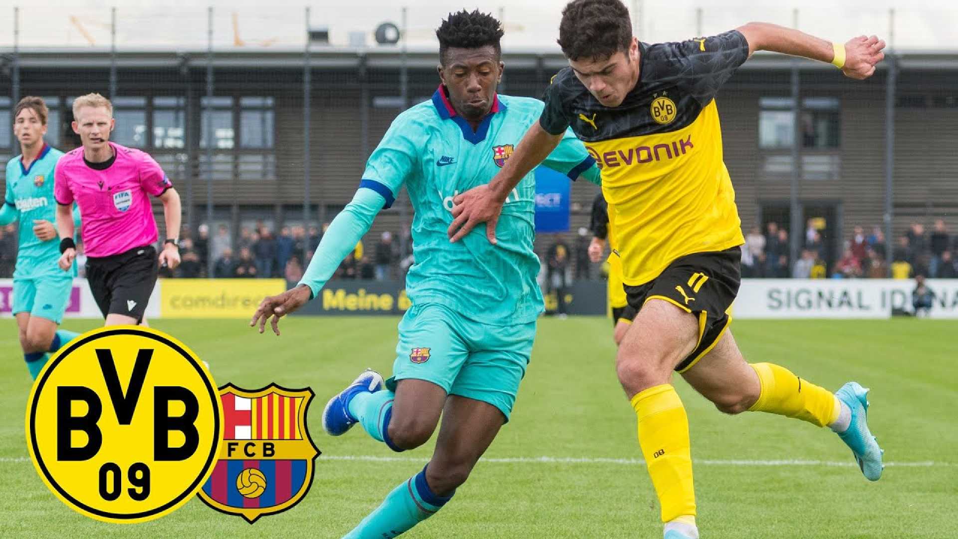 Fc Barcelona U19 Team Celebrating Goals Against Borussia Dortmund Uefa Youth League