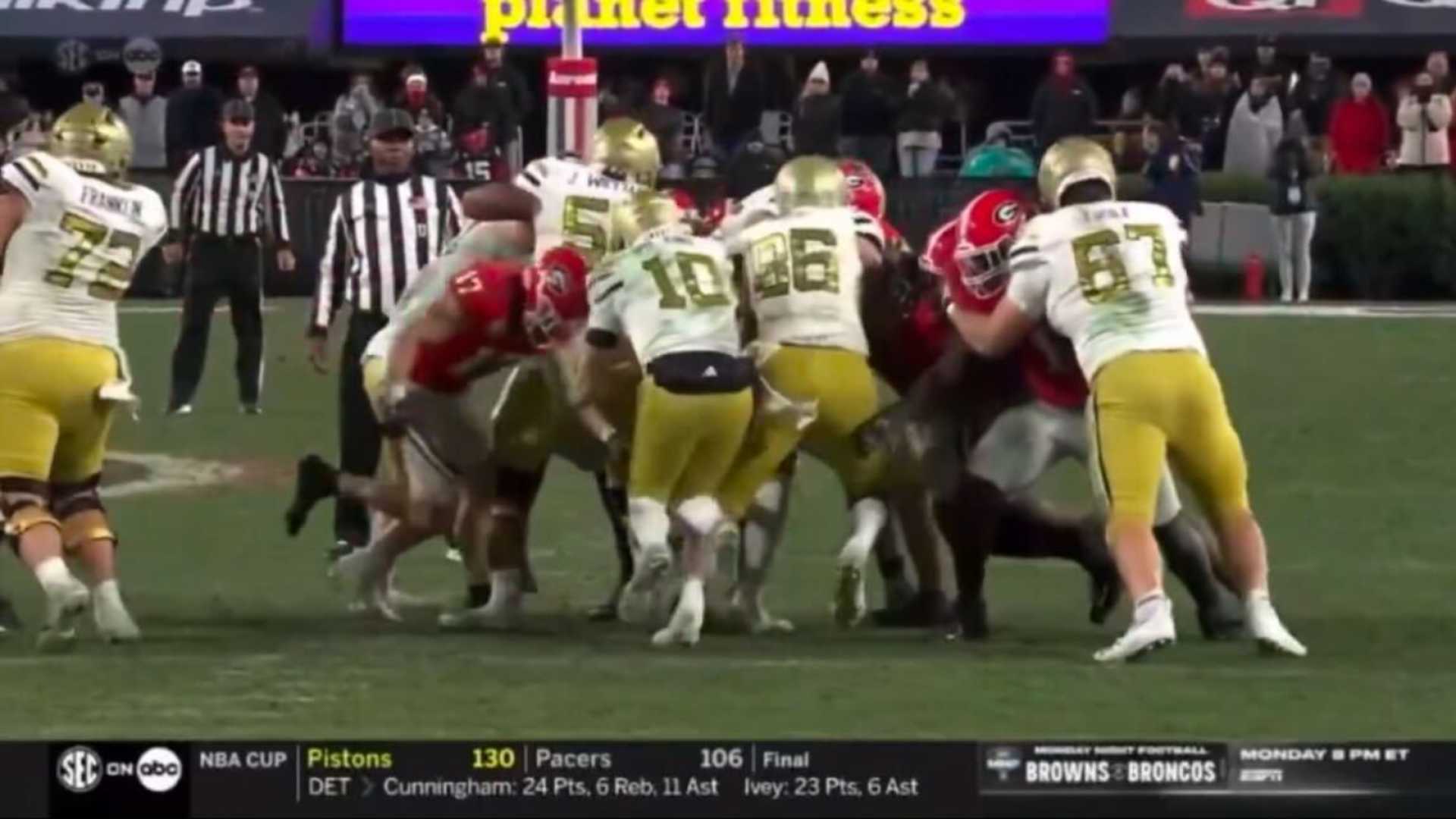 Georgia Vs Georgia Tech Football Targeting Call Controversy