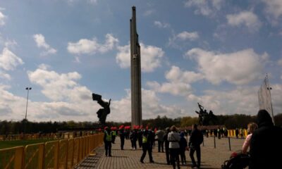 Latvia Soviet Memorial Demolition Riga