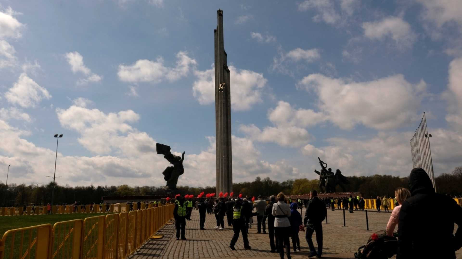 Latvia Soviet Memorial Demolition Riga