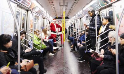 Lirr Trains And Stations During Santacon