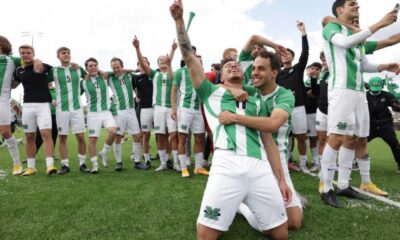 Marshall University Men's Soccer Team Celebrating Win Over Nc State