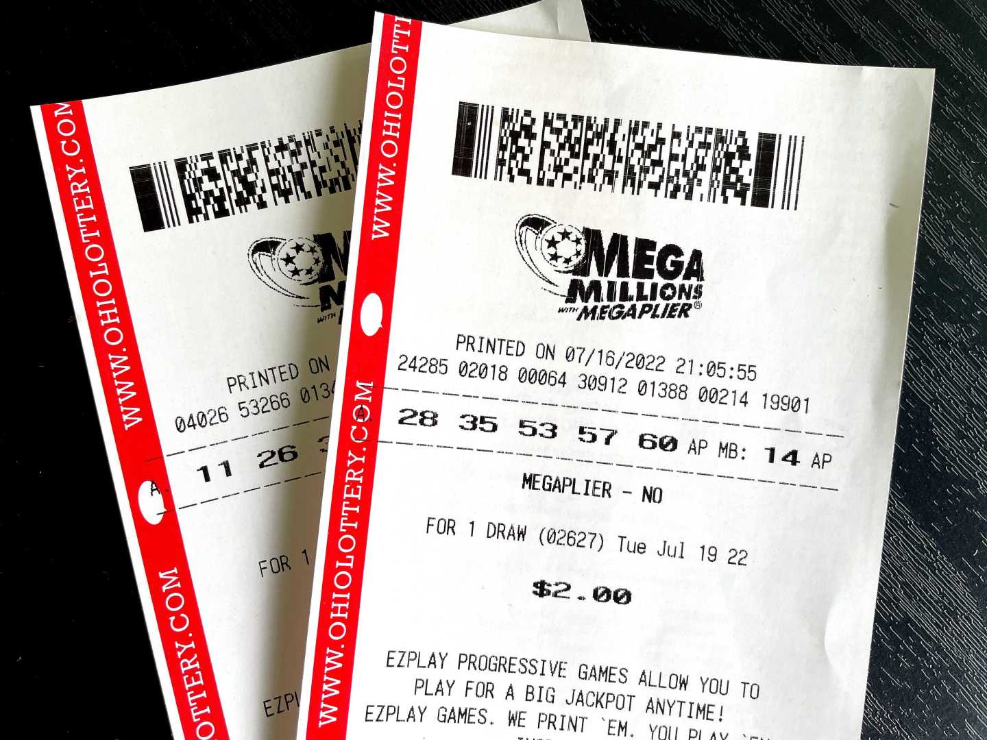 Mega Millions Lottery Ticket