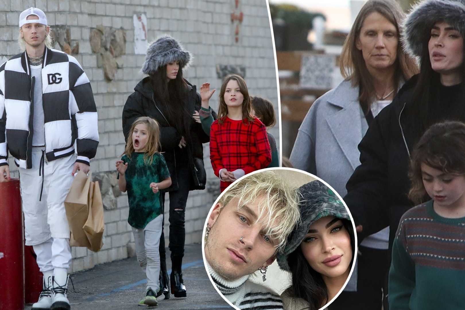 Megan Fox With Her Kids And Machine Gun Kelly