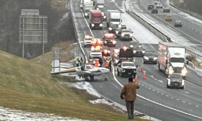 Plane Lands On Ny Thruway