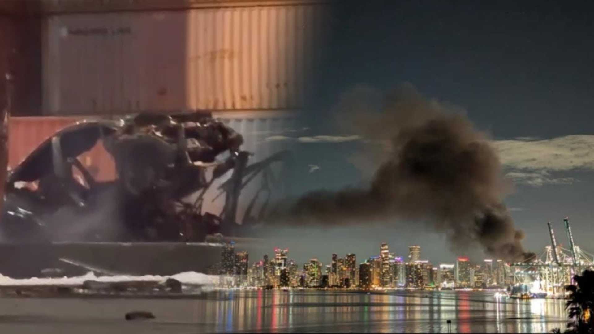 Port Of Miami Explosion Vehicle Fire