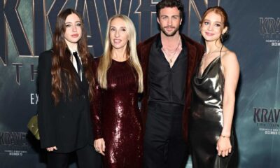 Sam Taylor Johnson And Aaron Taylor Johnson With Daughters At Kraven The Hunter Premiere