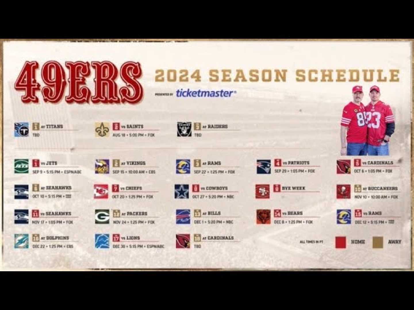 San Francisco 49ers Schedule 2024