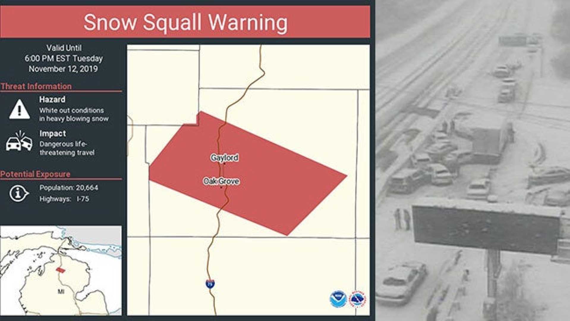 Snow Squall Warning Winter Weather