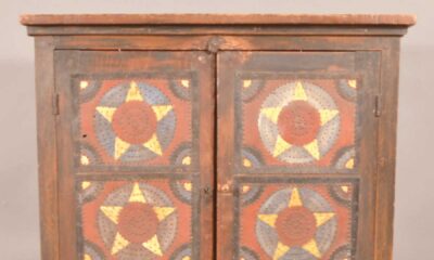 19th Century Wooden Pie Safe With Tin Ventilation